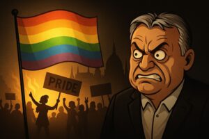 Viktor Orbán en colère face à la Pride de Budapest, symbole du choc entre valeurs conservatrices et revendications LGBT en Hongrie.