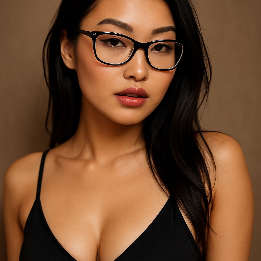Yumi, femme asiatique élégante avec lunettes noires